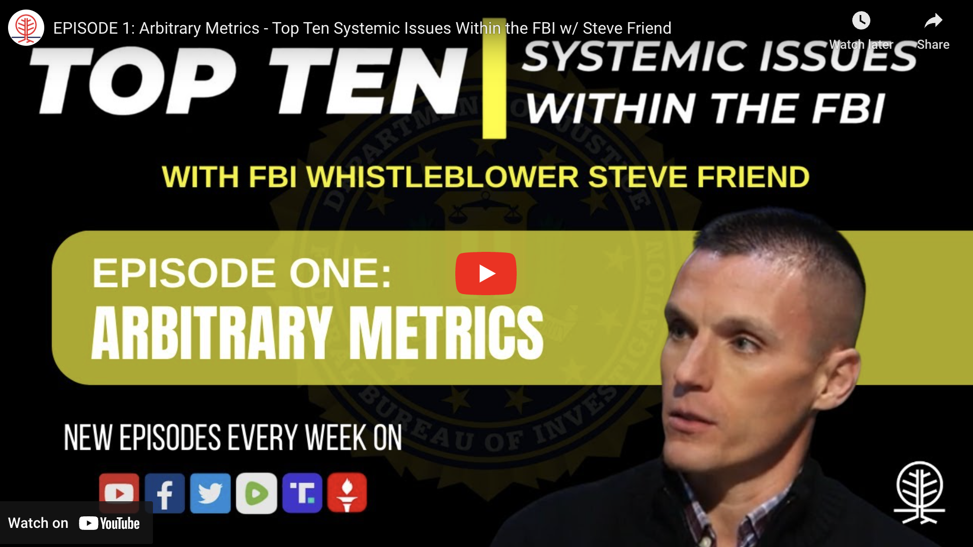 Video Series Top Ten Systemic Issues Within the FBI w/ Steve Friend